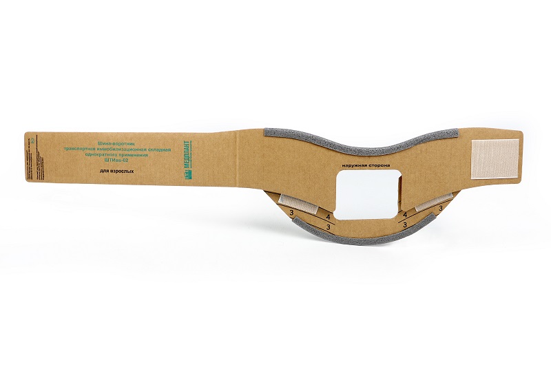 Transport immobilization splint-collar of single use for adults SHTIvv-02
