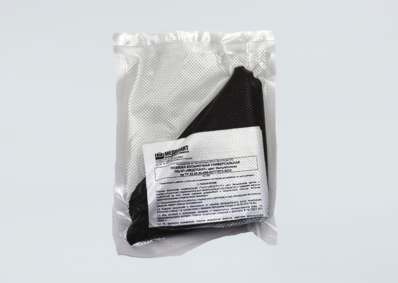 Cravat bandage of general use PKu-01-“MEDPLANT”, olive color, vacuum package