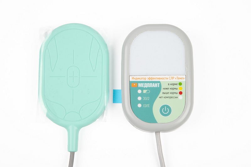 Training simulator: CPR efficiency indicator "TEMP"